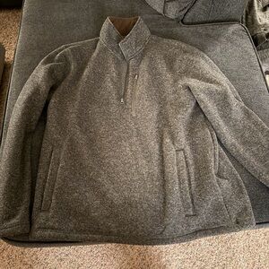 Men's Lands End Gray Sweater Fleece 1/4 Zip